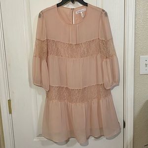 BCBGeneration PASTEL PINK LACE MINI DRESS